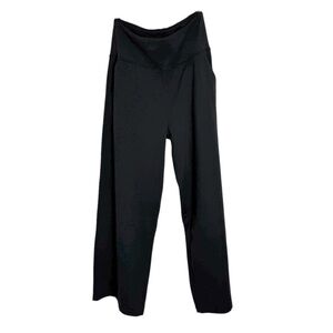 Literacy Black Wide-Leg High Waisted Black Yoga Pants